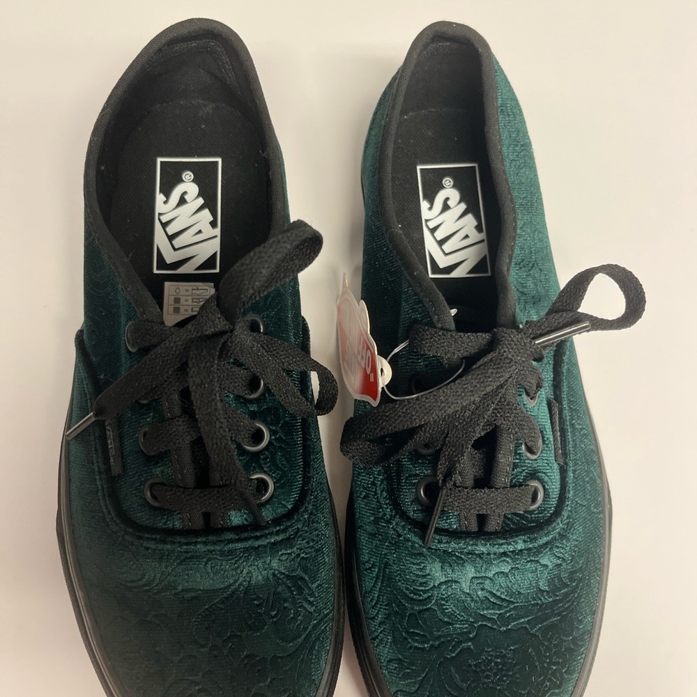 NWT Vans Velvet Jungle Green Sneakers - Picture 7 of 12